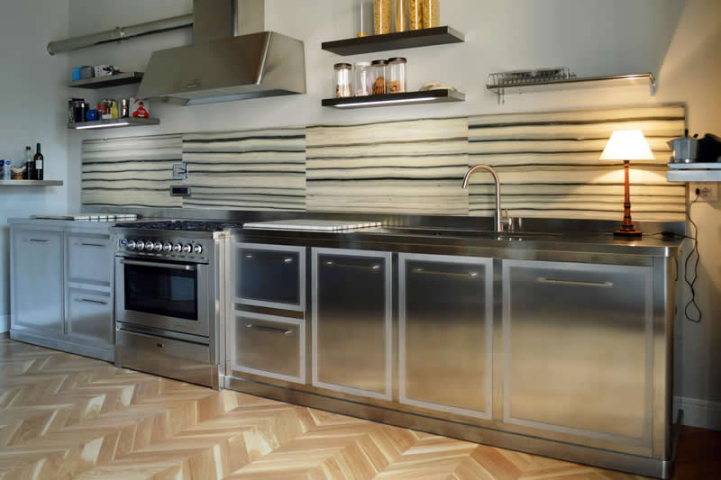 Interior Design furniture for Cucina in acciaio inox