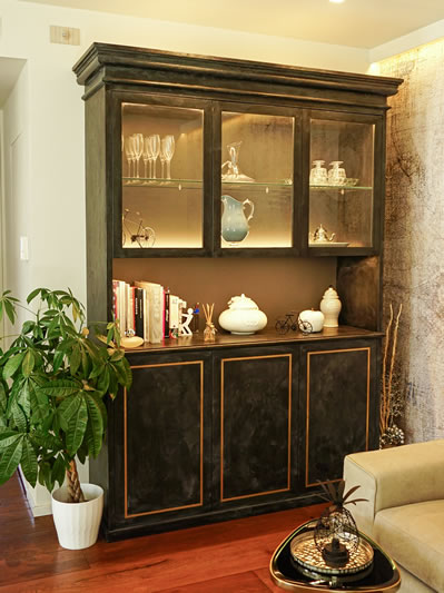 Interior Design furniture for Mobile sala con vetrina