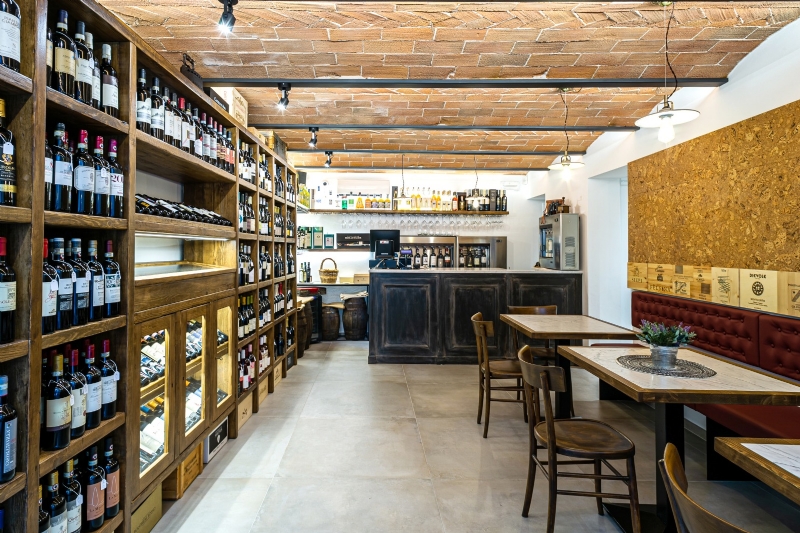 OMIF Wine Shop Wine Bar furniture for Wine Shop Casa Porciatti Radda in Chianti 